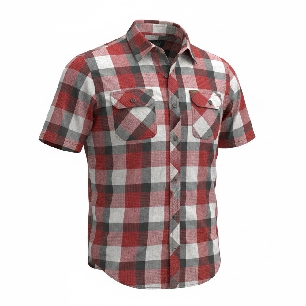 Orvis Mens Large Plaid Button Up Shirt Short Sleeve Fishing Hiking Outdoor Camp